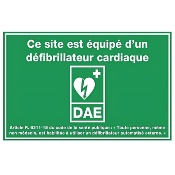 Adhésif "Ce site est équipé d'un Défibrillateur Automatisé Externe" 