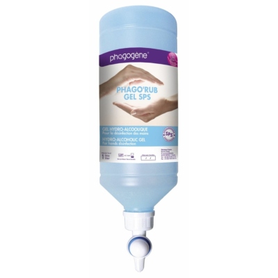 Gel hydroalcoolique et désinfectant des mains, flacon AirLess