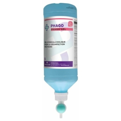 Gel hydroalcoolique et désinfectant des mains, flacon AirLess