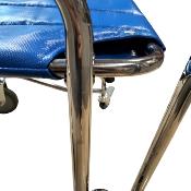 Chaise portoir pliable, 4 roues, 4 poignées, repose-pied, toile bleue