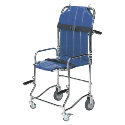Chaise portoir pliable, 4 roues, 4 poignées, repose-pied, toile bleue