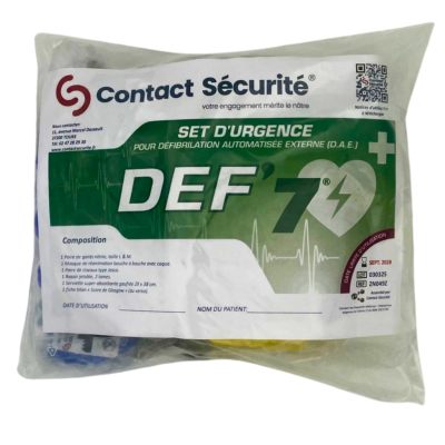 Set d'urgence pour Défibrillation Automatisée Externe DEF7