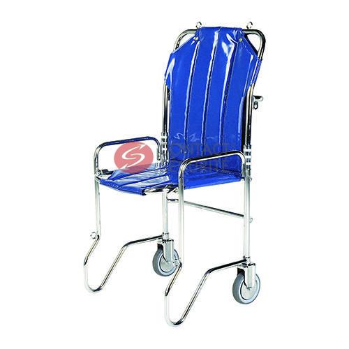 Chaise portoir pliable 2 roues, 1 poignée centrale Coloris bleu